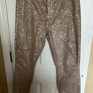 7 for all mankind Tan Gold Patterned Pants. Sz 32